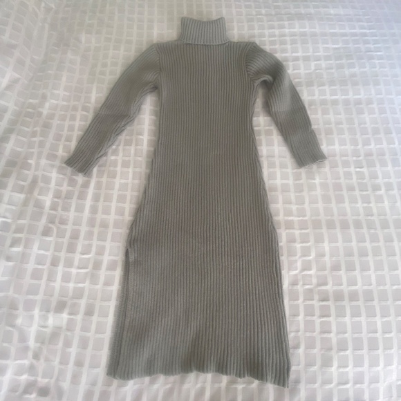Turtleneck Sweater Dress Grey - Picture 8 of 9
